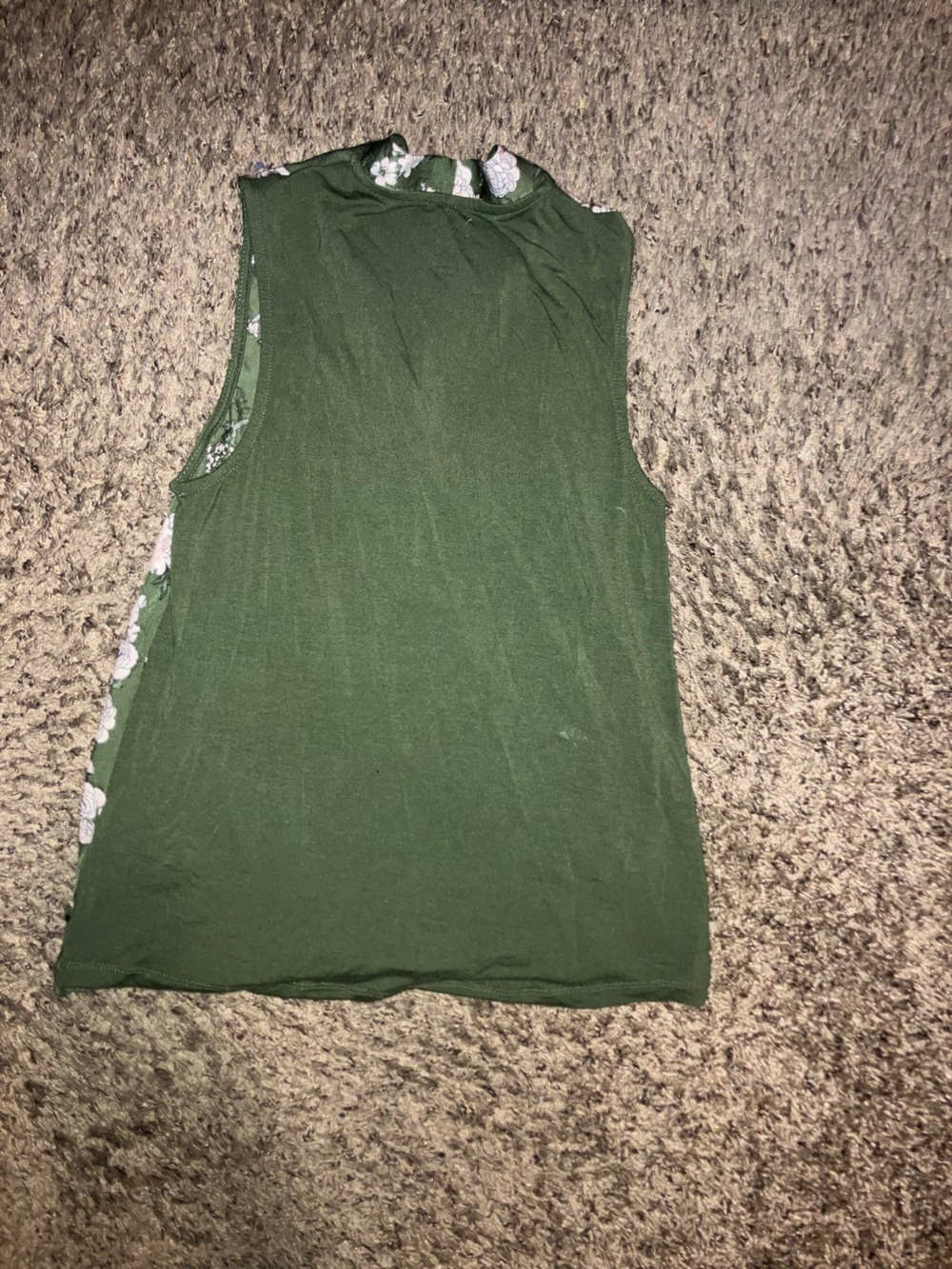 a new day Green Floral Sleeveless Twist-Front Blouse - Picture 2 of 3